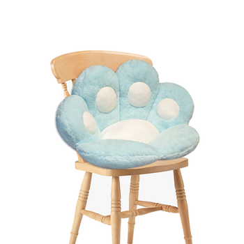Blue Paw Shape Cushion Warm Lazy Sofa Decorative Pillow Backseat Plush Mat Home Decor image