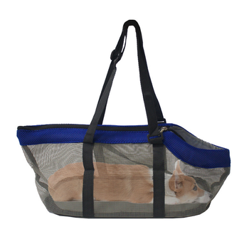 Grey Pet Carrier Bag Breathable Net Mesh Tote Pouch Dog Cat Travel Essentials image