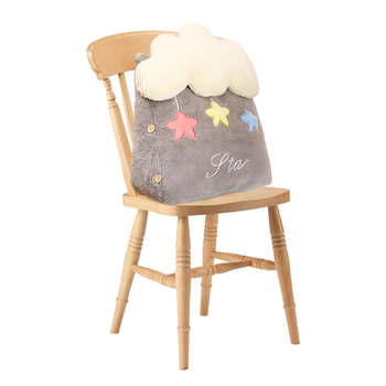 Grey Cute Star Cloud Cushion Soft Leaning Lumbar Wedge Pillow Bedside Plush Home Decor image