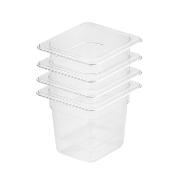 150mm Clear Gastronorm GN Pan 1/6 Food Tray Storage Bundle of 4 image