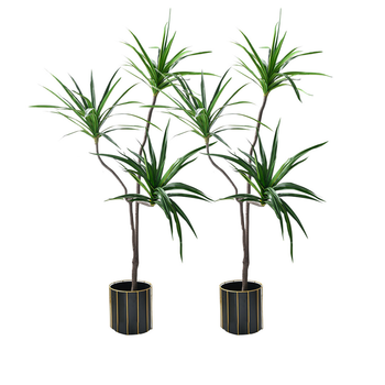 2X 180cm Green Artificial Indoor Brazlian Iron Tree Fake Plant Decorative 3 Heads image