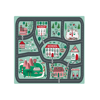 120cm Kids Rug Street Map Play Mat, Educational Baby Theme Park Area Rugs image