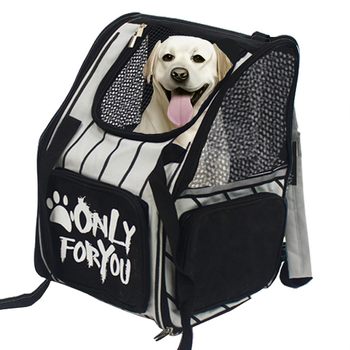 Black Pet Carrier Backpack Breathable Mesh Portable Safety Travel Essentials Outdoor Bag image