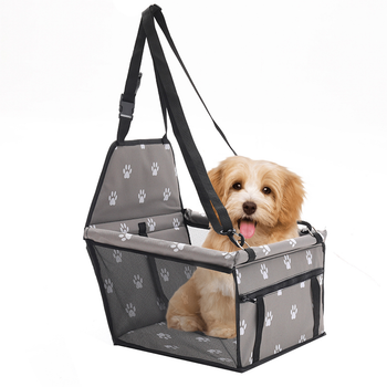 Waterproof Pet Booster Car Seat Breathable Mesh Safety Travel Portable Dog Carrier Bag Grey image
