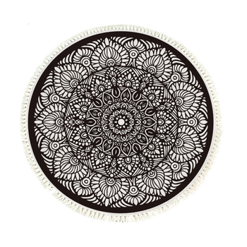 120cm Mandala Modern Ethnic Tassel Print Anti-slip Doormat, Home Decor image