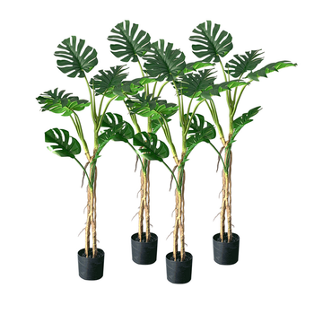 4X 160cmTropical Monstera Palm Artificial Plant Tree, Real Touch Technology, with UV Protection image