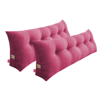 2X 120cm Pink Triangular Wedge Bed Pillow Headboard Backrest Bedside Tatami Cushion Home Decor image