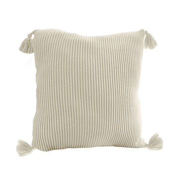 45cm Khaki Wabi-Sabi Thickened Cotton Tassel Square Throw Pillow image