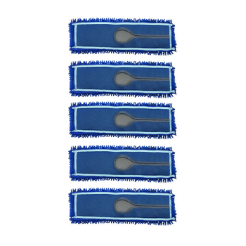 5X 100x22 Blue Microfiber Flat Mop Floor Cleaning Pads Rotating Dust Remover image