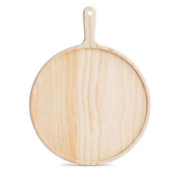 7 inch Round Premium Wooden Pine Food Serving Tray Charcuterie Board Paddle Home Decor image