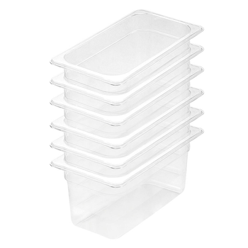 150mm Clear Gastronorm GN Pan 1/3 Food Tray Storage Bundle of 6 image
