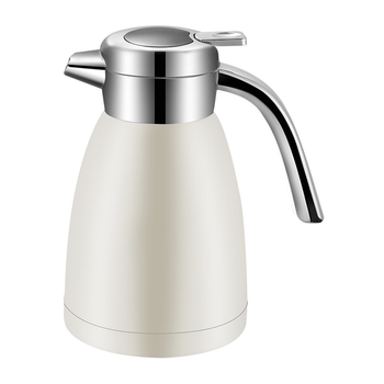 1.8L Stainless Steel Kettle Insulated Vacuum Flask Water Coffee Jug Thermal White image