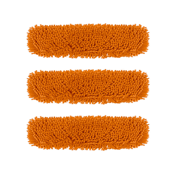 3X 60x12 Orange Microfiber Flat Mop Floor Cleaning Pads Rotating Dust Remover image