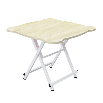 White Minimalist Cat Ear Folding Table Indoor Outdoor Portable Stall Desk Home Decor image