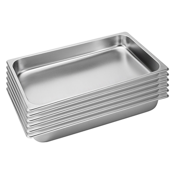 6X Gastronorm GN Pan Full Size 1/1 GN Pan 6.5cm Deep Stainless Steel Tray image