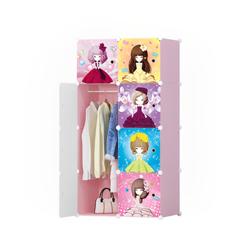 8 Cubes Princess Design Portable Wardrobe Divide-Grid Modular Storage Organiser Foldable Closet image