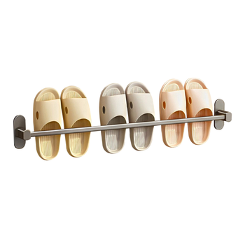 69cm Wall-Mounted Slipper Organiser Adhesive Storage Space-Saving Wall Rack image