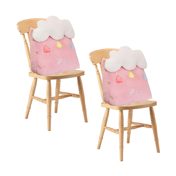 2X Pink Cute Cloud Cushion Soft Leaning Lumbar Wedge Pillow Bedside Plush Home Decor image
