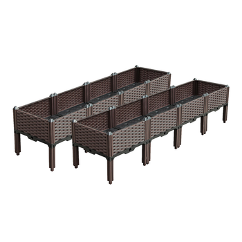2X 160cm Raised Planter Box Vegetable Herb Flower Outdoor Plastic Plants Garden Bed with Legs image