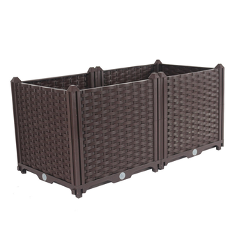 80cm Raised Planter Box Vegetable Herb Flower Outdoor Plastic Plants Garden Bed Deepen image