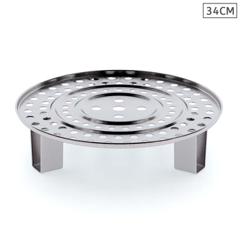 34cm Stainless Steel Steamer Insert Stock Pot Steaming Rack Stockpot Tray image