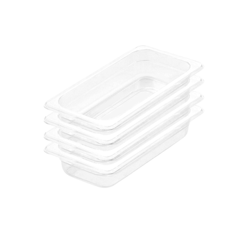 65mm Clear Gastronorm GN Pan 1/3 Food Tray Storage Bundle of 4 image
