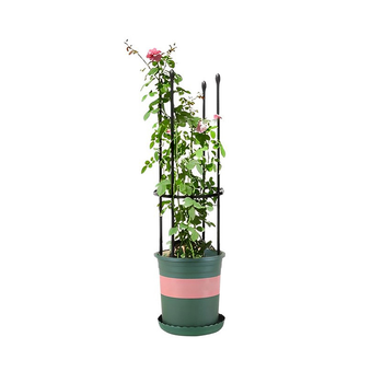 73cm 4-Bar Plant Frame Stand Trellis Vegetable Flower Herbs Outdoor Vine Support Garden Rack with Rings image