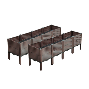 2X 160cm Raised Planter Box Vegetable Herb Flower Outdoor Plastic Plants Garden Bed with Legs Deepen image