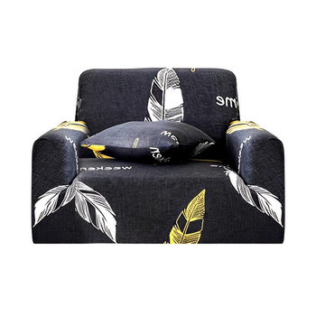 1-Seater Feather Print Sofa Cover Couch Protector High Stretch Lounge Slipcover Home Decor image