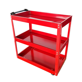 3 Tier Tool Storage Cart Portable Service Utility Heavy Duty Mobile Trolley Red image