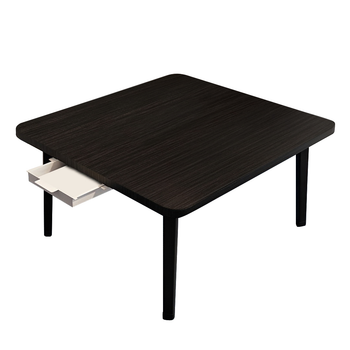 Black Portable Floor Table Small Square Space-Saving Mini Desk Home Decor image