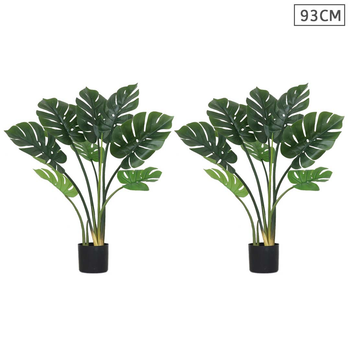 2X 93cm Artificial Indoor Potted Turtle Back Fake Decoration Tree Flower Pot Plant image