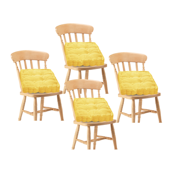 4X Yellow Square Cushion Soft Leaning Plush Backrest Throw Seat Pillow Home Office Decor image