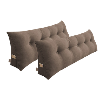 2X 180cm Coffee Triangular Wedge Bed Pillow Headboard Backrest Bedside Tatami Cushion Home Decor image