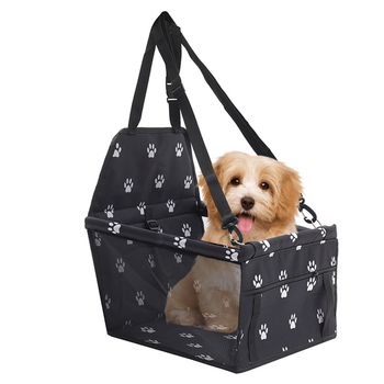 Waterproof Pet Booster Car Seat Breathable Mesh Safety Travel Portable Dog Carrier Bag Black image