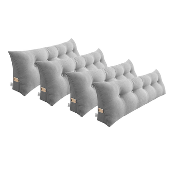 4X 100cm Silver Triangular Wedge Bed Pillow Headboard Backrest Bedside Tatami Cushion Home Decor image