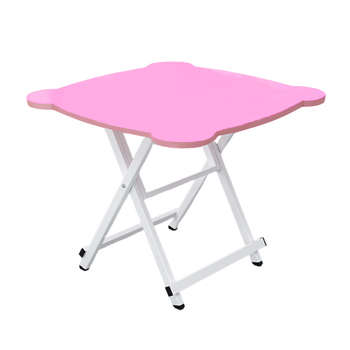 Pink Minimalist Cat Ear Folding Table Indoor Outdoor Portable Stall Desk Home Decor image
