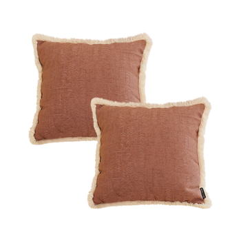 2X 45cm Square Vintage Decorative Cover with Beautiful Made Throw Pillow image