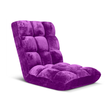 Floor Recliner Folding Lounge Sofa Futon Couch Folding Chair Cushion Purple image