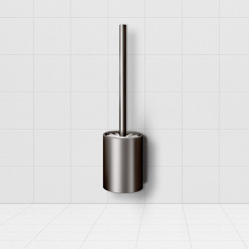 27cm Wall-Mounted Toilet Brush with Holder Bathroom Cleaning Scrub Dark Grey image