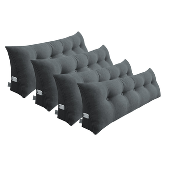 4X 120cm Dark Grey Triangular Wedge Bed Pillow Headboard Backrest Bedside Tatami Cushion Home Decor image