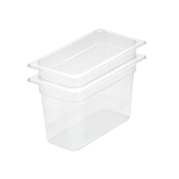 200mm Clear Gastronorm GN Pan 1/3 Food Tray Storage Bundle of 2 image