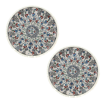 2X 120cm Mandala Round Area Thick Anti-slip Doormat, Home Decor image