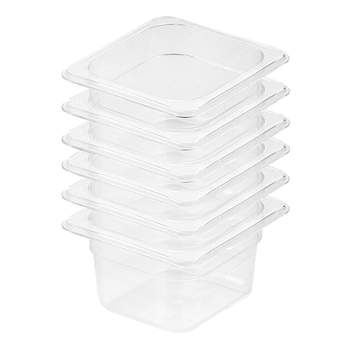 100mm Clear Gastronorm GN Pan 1/6 Food Tray Storage Bundle of 6 image
