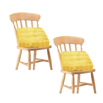 2X Yellow Square Cushion Soft Leaning Plush Backrest Throw Seat Pillow Home Office Decor image