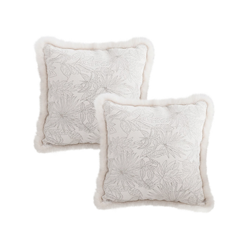 2X 45cm Pillow Cover French Jacquard Woven France Peony Floral Made Throw Pillow image