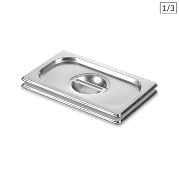 2X Gastronorm GN Pan Lid Full Size 1/3 Stainless Steel Tray Top Cover image
