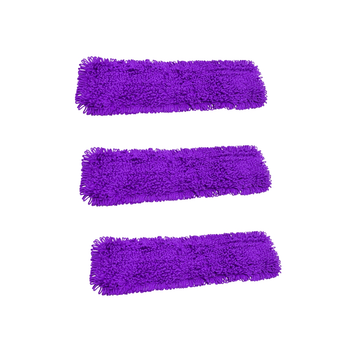 3X 90x22 Purple Microfiber Flat Mop Floor Cleaning Pads Rotating Dust Remover image