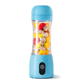 380ml Portable Mini USB Rechargeable Handheld Fruit Mixer Juicer Blue image