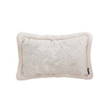 30cm Romantic French Mosley Jacquard Pillow French Jungle Jacquard Raw Edge Waist Throw Pillow image